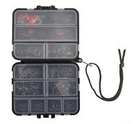 Comodo set di attrezzi da pesca da 140 pezzi con diverse girelle e bottoni a pressione per accessori da pesca organizzati