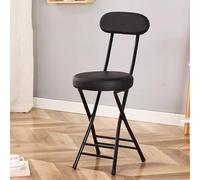 Comodo sgabello pieghevole con schienale, sedie salvaspazio per interni, imbottite, sedili pieghevoli imbottiti, per la casa, leggero, nero, tabouret pieghevole