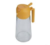 Comodo spruzzatore e dispenser 2 in 1 per olio in vetro, 470 ml/600 ml, per versare olio e preparare alimenti senza sforzo (giallo, 600 ml)