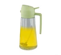 Comodo spruzzatore e dispenser 2 in 1 per olio in vetro, 470 ml/600 ml, per versare olio e preparare alimenti senza sforzo (verde 600 ml)