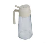 Comodo spruzzatore e dispenser 2 in 1 per olio in vetro, 470 ml/600 ml, per versare olio e preparare alimenti senza sforzo (beige, 600 ml)