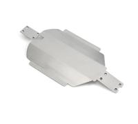 COMODO Stainless Steel Skid Plate Chassis Armor per 1/16 RC Car - Gearbox Protector Upgrade Part, Argento