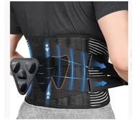 Comodo supporto per la schiena, cintura di supporto per la vita con forte supporto, con 6 supporto, cintura di supporto per la schiena regolabile, adatta per lavorare, guidare, ecc. (Nero, L)