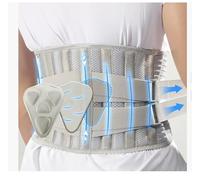 Comodo supporto per la schiena, cintura di supporto per la vita con forte supporto, con 6 supporto, cintura di supporto per la schiena regolabile, adatta per lavorare, guidare, ecc. (Bianco, L)