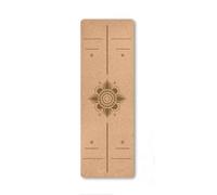 Comodo Tappetino da yoga con base in sughero naturale e gomma, morbido e confortevole, con linee di allineamento, supporto for cuscino spesso 5 mm delicato sulla pelle