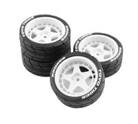 COMODO Universal 1:10 Scale RC Wheel Hub & Tires Set - 4pcs Lightweight Rally Drift Wheels Compatibile con WRC TT02 XV0 Pickup Modelli