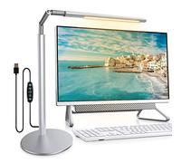 CoMokin Lampada da scrivania a LED, Luce del Monitor del Computer, Lampada per la Protezione Degli Occhi Dello Schermo, Dimmerabile 5 Modalità di Luce a Colori per Scrivania da Studio Ufficio a Casa
