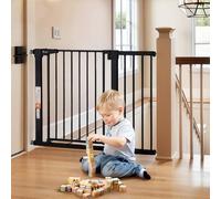 COMOMY 75-110cm Cancelletto per Bambini, Cancello Cani per Porte e Scale, Cancelletti Sicurezza per Bambino, Fissaggio a Pressione, Chiusura Automatica, Nero