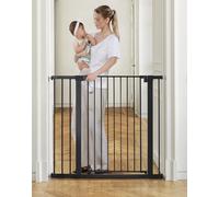 COMOMY 91,5cm Cancelletto per cani Extra Alto, per Scale e Porte, 75 a 110cm di Larghezza, Montato a Pressione Cancellino Bambini di Sicurezza Extra Largo a Chiusura Automatica per Casa, Nero