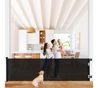 COMOMY Cancelletto retrattile per bambini, extra largo, per cani con grandi aperture, cancello extra lungo per cani per la casa, cancello per animali domestici in rete extra large per scale, porte