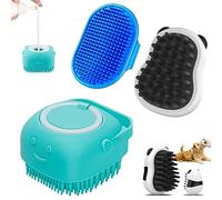 Comotech 3 spazzole per il bagno per cani, spazzola per shampoo per cani, spazzola per il bagno per cani, toelettatura, lavaggio con manico ad anello regolabile, per cani/gatti a pelo corto e lungo