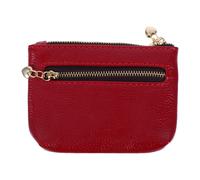 Compact Black PU Wallet Women Change Purse with Zipper Durable Card Holder