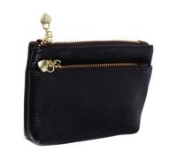 Compact Black PU Wallet Women Change Purse with Zipper Durable Card Holder