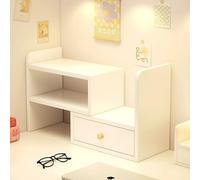 Compact Desktop Bookshelf with Drawer Retractable Desk Shelves for Home Office Dorm Room Bedroom nization Space-Saving Desk Hutch Stylish Storage Solution