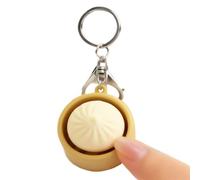 Compact Keyboard Keychain, Bun Shape Clicker Toy, 3x2 Inches Fidget with Adhesive Build, Fun Classroom Gadget Playful Design, Stress Reliever, Interactive Accessory for Work Car Airplane