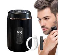 Compact LED Shaver, Rechargeable Electric Shavers for Men, Portable Cordless Beard Trimmer, Washable Face Shaver, LED Light Beard Grooming Accessories, Travel-Friendly Men's Shaver