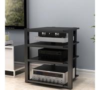 Compact Media Console CD Storage Rack - Torre audio a 1/2/3 livelli per uso ad angolo, perfetto per piccoli centri di intrattenimento, salotti, giochi e registrazione, nero 90 cm