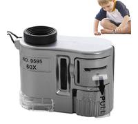 Compact Mini Microscope, Portable LED Light Microscope, Adjustable Magnifier for Kids Adults Beginners, Handheld Microbiology Tool for Educational Science Exploration, Battery Powered, Easy to Us