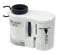 Compact Mini Microscope, Portable LED Light Microscope, Adjustable Magnifier for Kids Adults Beginners, Handheld Microbiology Tool for Educational Science Exploration, Battery Powered, Easy to Us
