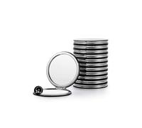 Compact Mirror Bulk Simple Double Sided Small Mirror, Set of 12 Round Double Sided 1X/3X Magnification Black