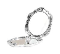Compact Mirror - Flower Shape Double Sided Looking Glass | Magnification Folding Makeup Mirror | 6.3cm ABS Lens Electroplated Rose Handheld For Women Girls Travel Purse Pocket Vanity Beauty