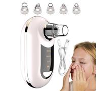 Compact Pore Vacuum, Remover Skin Tool, 3.94x1.42x2.17 Inches Size 3-Level Suction Power Facial Extractor, Face Cleansing Machine for Travel Bath Home Use, White