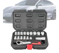 Compact Ratchet Socket Set, Mechanics Tool Kit, Vehicle Maintenance And Electrical Panel Work, Heavy Duty Steel Precision, Automotive & Home Workshop Accessory, Ratchet Socket Set