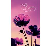 Compact Sermon Notes Journal For Women "Purple Cosmo Flowers": College Ruled ~ Glossy Finish ~ This Belong To Page ~ 2 Page Pattern