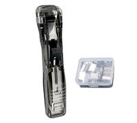 Compact Stapler Tool - Mini Binder Clamp | 45 Sheet Push Mechanism with 50 Extra Metal Refillable Design for Classroom Desk Office Home Study Craft Projects Student Paper Binding