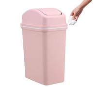 Compact Swing-Top Waste Bin with Lid, 10l Leak-Proof Trash Container for Bathroom, Kitchen Counter, Bedroom Corner, Offices Desk, or Under Sink Organization, 10.63x6.97x16.14 Inches