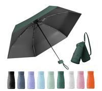 Compact Umbrella, Donna Pieghevole Portatile, Ombrello Mini, Anti UV, Con Scatola Porta Capsule, Impermeabile e Antivento