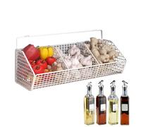 Compact Wall Basket, Compartment Onion Baskets, 14.17x5.51in Mounted Rack Organizer, Metal Frame, Open-Air Breathable Design for Kitchen, Pantry, Storage, Ginger Home Use