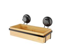 Compactor Bestlock Black Mensola Portaoggetti, con Ventosa, Supporta Fino a 12 kg, bambù e Ferro Verniciato a Polvere Antiruggine, 27,6 x 14,8 x 12,7 cm, Nero/Marrone, RAN10211
