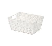 Compactor Cesto Rettangolare 31 x 24 x H. 14 cm, Carta Intrecciata Bianca