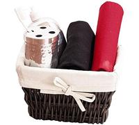 Compactor Cesto Rettangolare Toledo, Vimini, Marrone, Interno In lino, 18,50 x 23 x H 14 cm, RAN3489