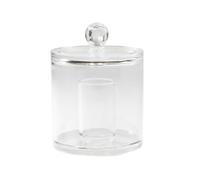 Compactor Contenitore per Cotone e Cotton-fioc con Coperchio, Trasparente, Polistirene, Art. RAN5058