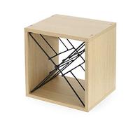 Compactor Cubo Porta Vino 36x30x36,5 cm, Acciaio e Compensato