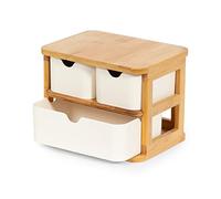 Compactor Ecologik Organizer Multi-cassetti con 3 Cassetti, bambù e Fibra di bambù, 100% Privo di Plastica, 100% Biodegradabile e 100% Organico, 15 x 20 x 15 cm, Marrone/Bianco, RAN10953