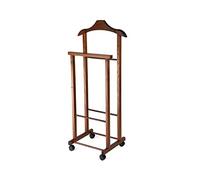 Compactor Hector, Indossatore doppio da camera in legno con ruote, 28.5 x 43 x 97 cm, Made in Italy, Colore Noce, RAN6756