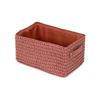 Compactor Lilou Cestino Portaoggetti Intrecciato con Manici, Polipropilene e Cartone, 23 x 15 x 12 cm, Terracotta, RAN9698