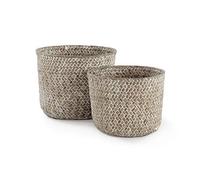 Compactor Mika Set 2 Cestini, Giunco Intrecciato, Beige, Small 14 x 11 cm/Large 16 x 12 cm, RAN6534