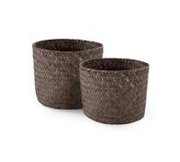 Compactor Mika Set 2 Cestini, Giunco Intrecciato,Fume, Small 14 x 11 cm/Large 16 x 12 cm, RAN6532