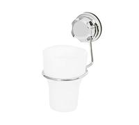 COMPACTOR Porta Spazzolini, Fissaggio a Ventosa, Fino a 3 kg, Acciaio Cromato Antiruggine, 8 x 11 x H.15.5 cm, RAN4696