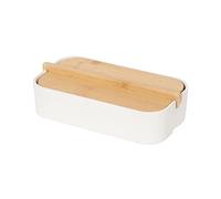 Compactor Organizer Ecologik bambù Ecofriendly, 100% Privo di Plastica, 100% Biodegradabile e 100% Organico, 15.4 x 8.3 x 3.8 cm, Gamma Ecologik, Bianco/Marrone, RAN10268