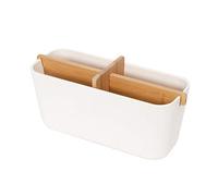 Compactor Organizer Rotondo Ecologik bambù Ecofriendly con 4 Scomparti, 100% Privo di Plastica, 100% Biodegradabile e 100% Organico, 21 x 8 x 10 cm, Gamma Ecologik, Bianco/Marrone, RAN10270