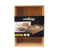 Compactor OSAKA Organizer XXL NATURE Collezione Bamboo Eco-Friendly per Cassetti, Scrivanie e Piani di Lavoro, 30x15x6.35 cm, Naturale