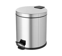 Compactor Pattumiera a Pedale in Metallo 20 l con Coperchio, per Bagno, Cucina e Ufficio, Acciaio Inossidabile Antiruggine, 31 x 36 cm, Argento, RAN11099