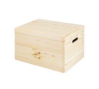 Compactor RAN6481 Scatola con Coperchio, Legno Grezzo, 40x30x23 cm