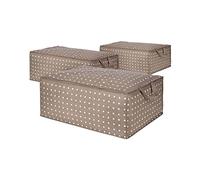Compactor RAN8107 Set da 3 Sacchetti salvaspazio sotto-Letto, 0, Taupe/Pois, Confezione da 3, 3 unità