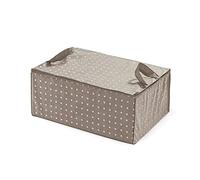 Compactor Rivoli Custodia Potacoperte, Chiusura Lampo 100% ermetica, Antipolvere, Taupe/Pois, Polipropilene, 50 x 70 x H. 30 cm, RAN4566_Brown